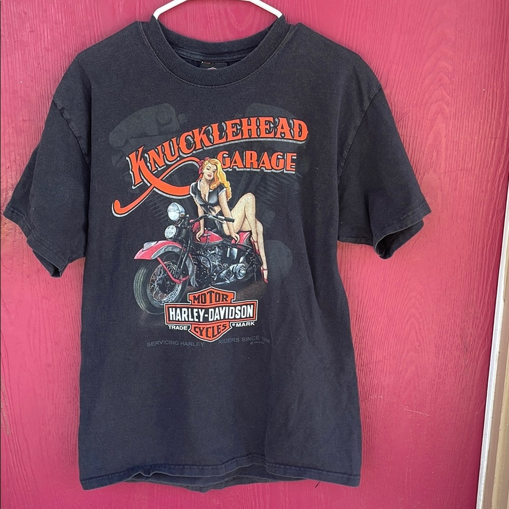 Harley-Davidson KNUCKLEHEAD Black Graphic T-Shirt  NEW HAMPSHIRE 2010
